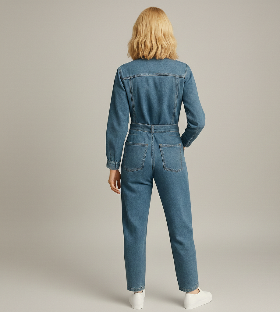 Dames Denim Jumpsuit Alvéra – Rechte Pijpen en Casual Chic