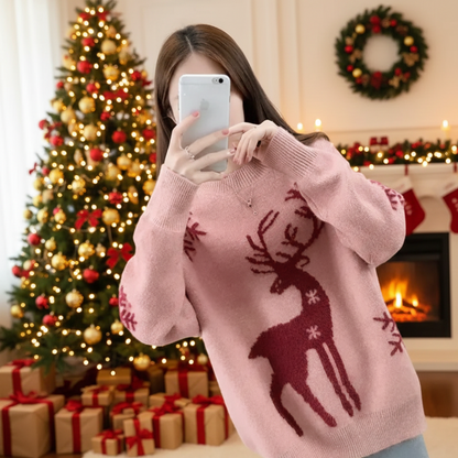 Warme Rendier Luxe-Kersttrui Dames Nordwinter Knit