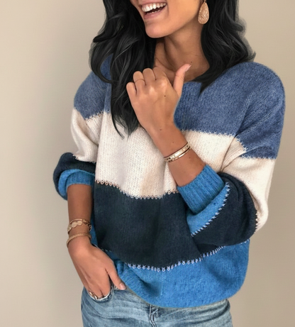 Zachtvallende Gebreide Damestrui met Relaxte Pasvorm voor Herfst