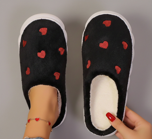Warme Dames Fleece Sokken met Hartpatroon voor Thuisgebruik