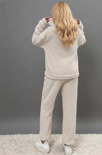 Zachte Teddy Huispak Dames – Warme Hoodie & Comfortbroek Set