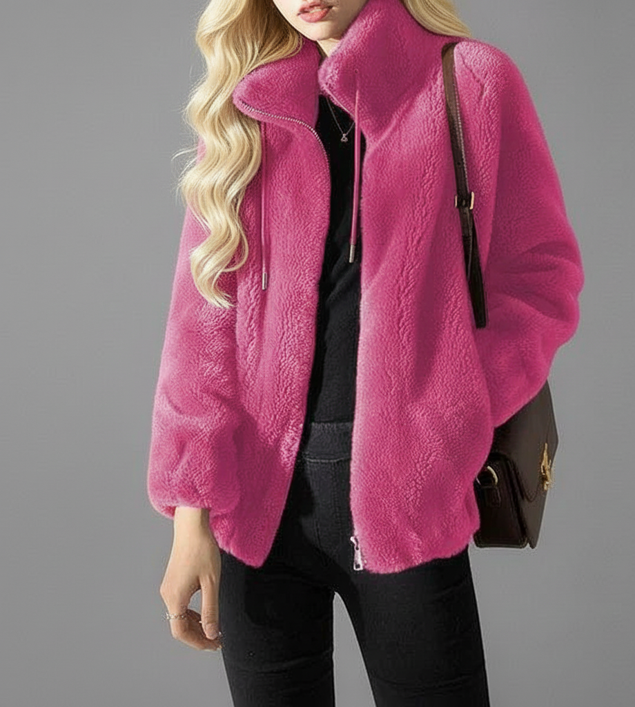 Noëlle Dames Fluwelen Winterjas met Hoge Kraag en Comfort