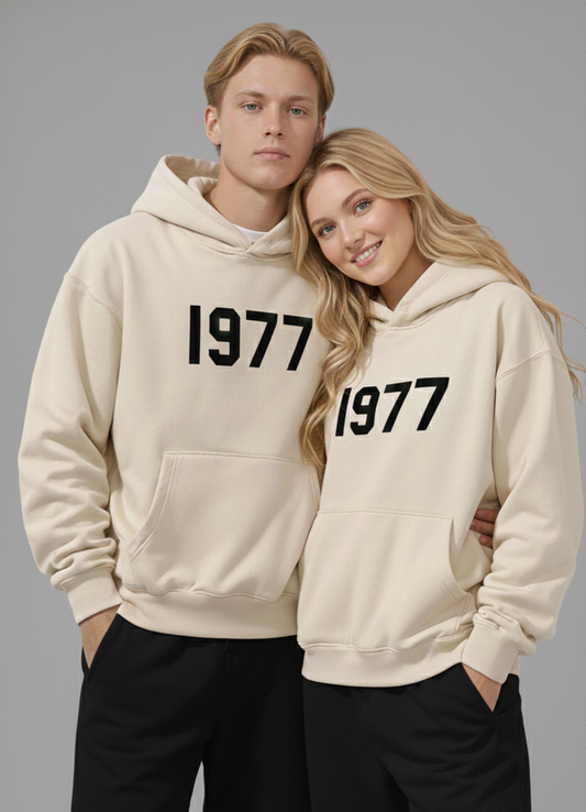 Retro77 Streetwear Hoodie met Loose Fit en Warme Voering