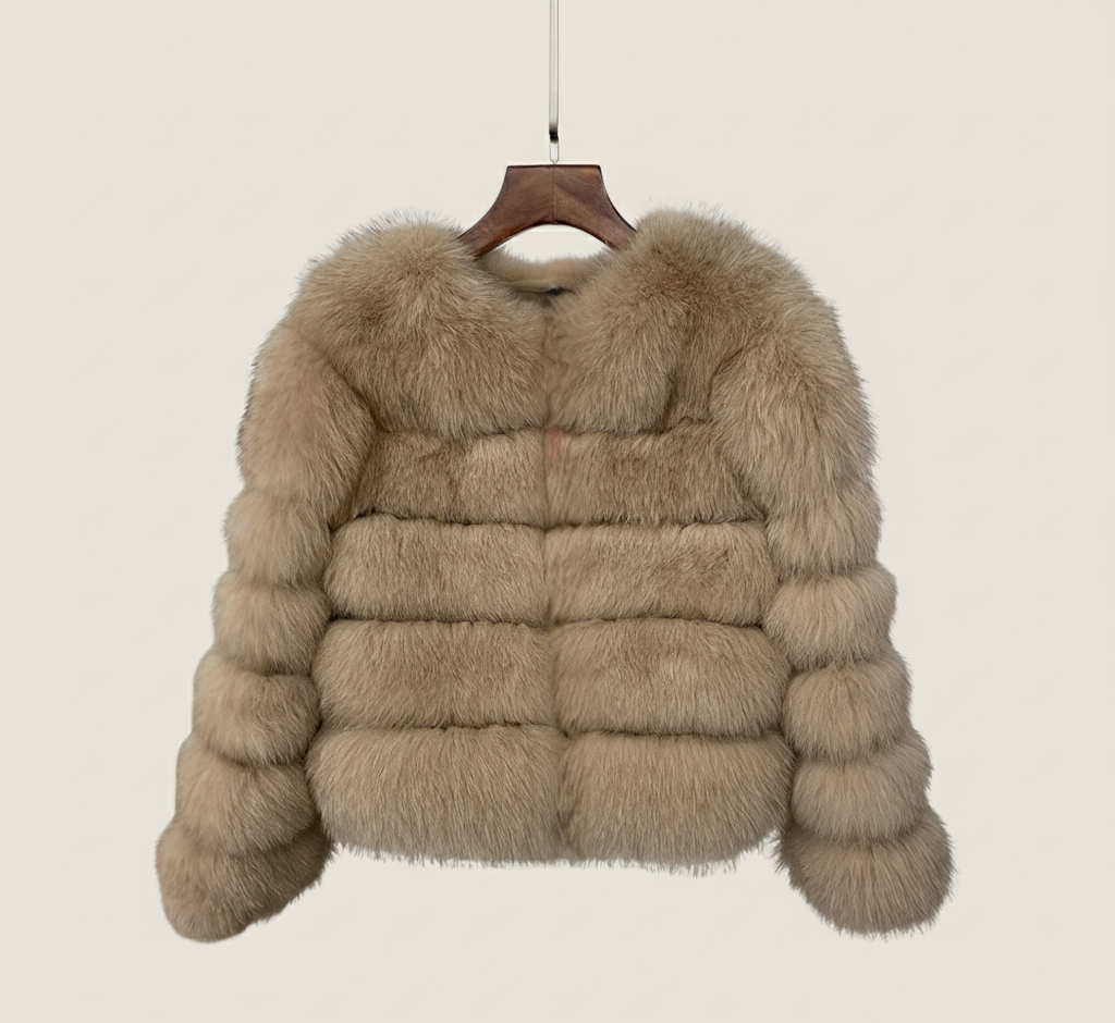 Luxe Cropped Winterjas Dames met Glamoureus Imitatiebont