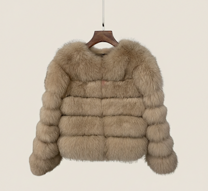 Luxe Cropped Winterjas Dames met Glamoureus Imitatiebont