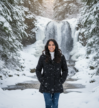 Nordica Dames Winterjas – Warme Fleecevoering en Capuchon