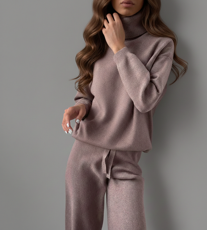 Zijderust Luxe Dames Loungewear Set van Katoen met Trui en Broek