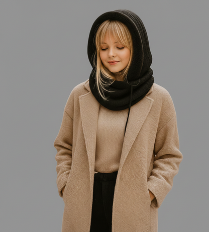 Warme Dames Winterset met Gebreide Stof en Capuchon met Bontlook