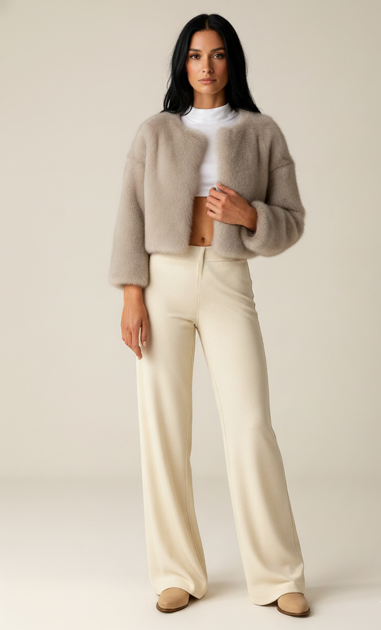 Korte Bontlook Jas ZachtLuxe – Elegante imitatiebontjas voor dames