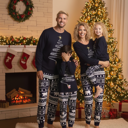 Feestelijke Familie Kerstpyjama Set – Bijpassende Winter Pyjama