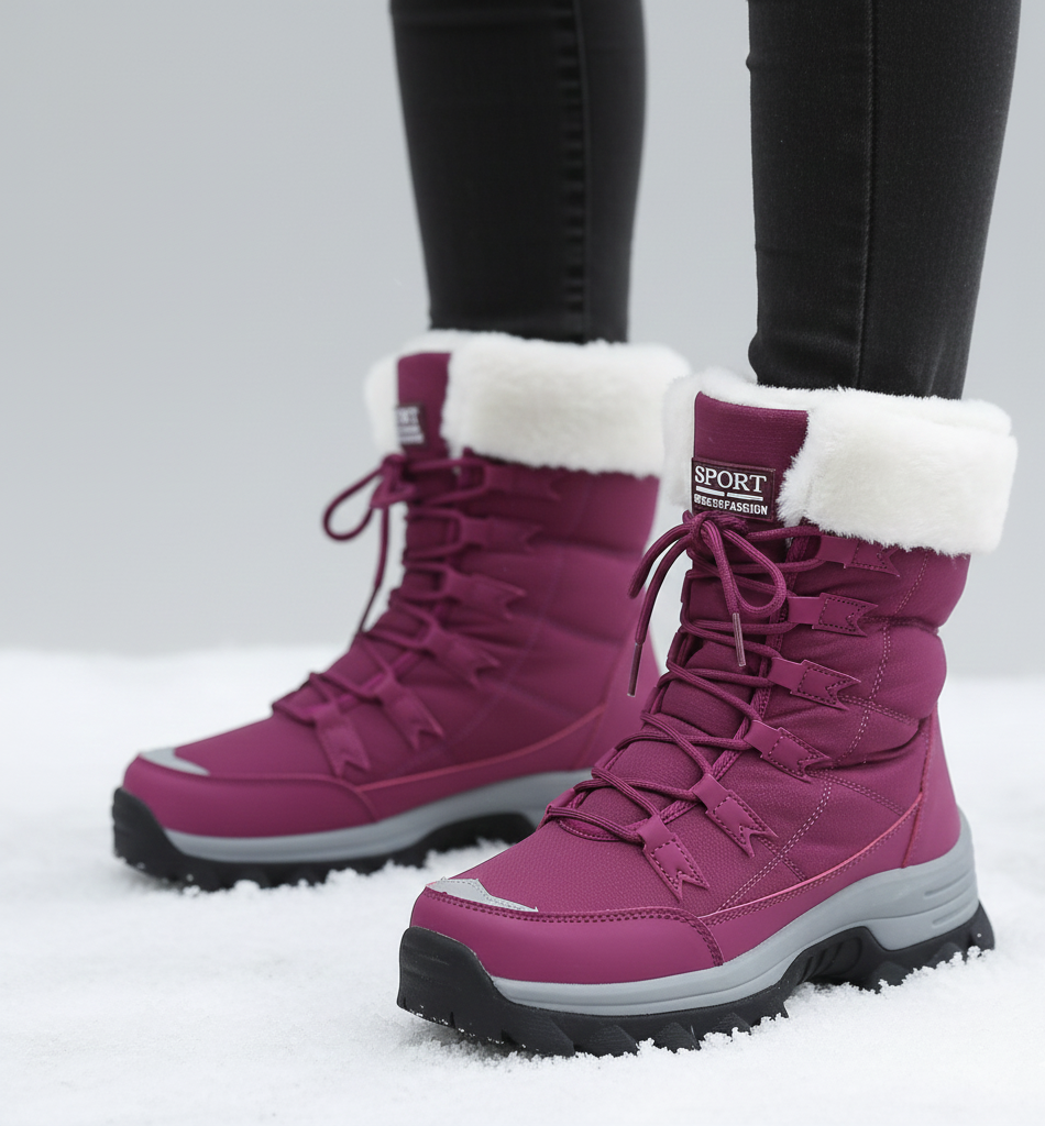 Nordica WarmteLaarzen – gevoerde dames winterlaarzen met antislipzool