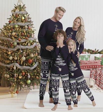 Feestelijke Familie Kerstpyjama Set – Bijpassende Winter Pyjama