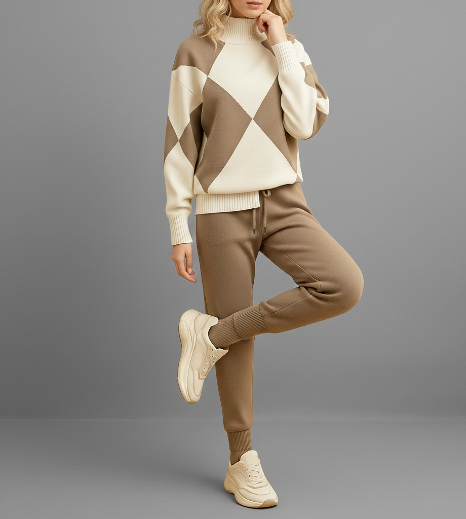Comfortabel Damespak “Liora” – Trui & Joggingbroek Set
