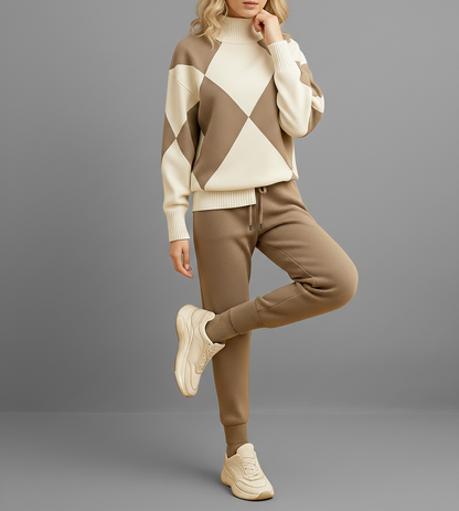 Comfortabel Damespak “Liora” – Trui & Joggingbroek Set