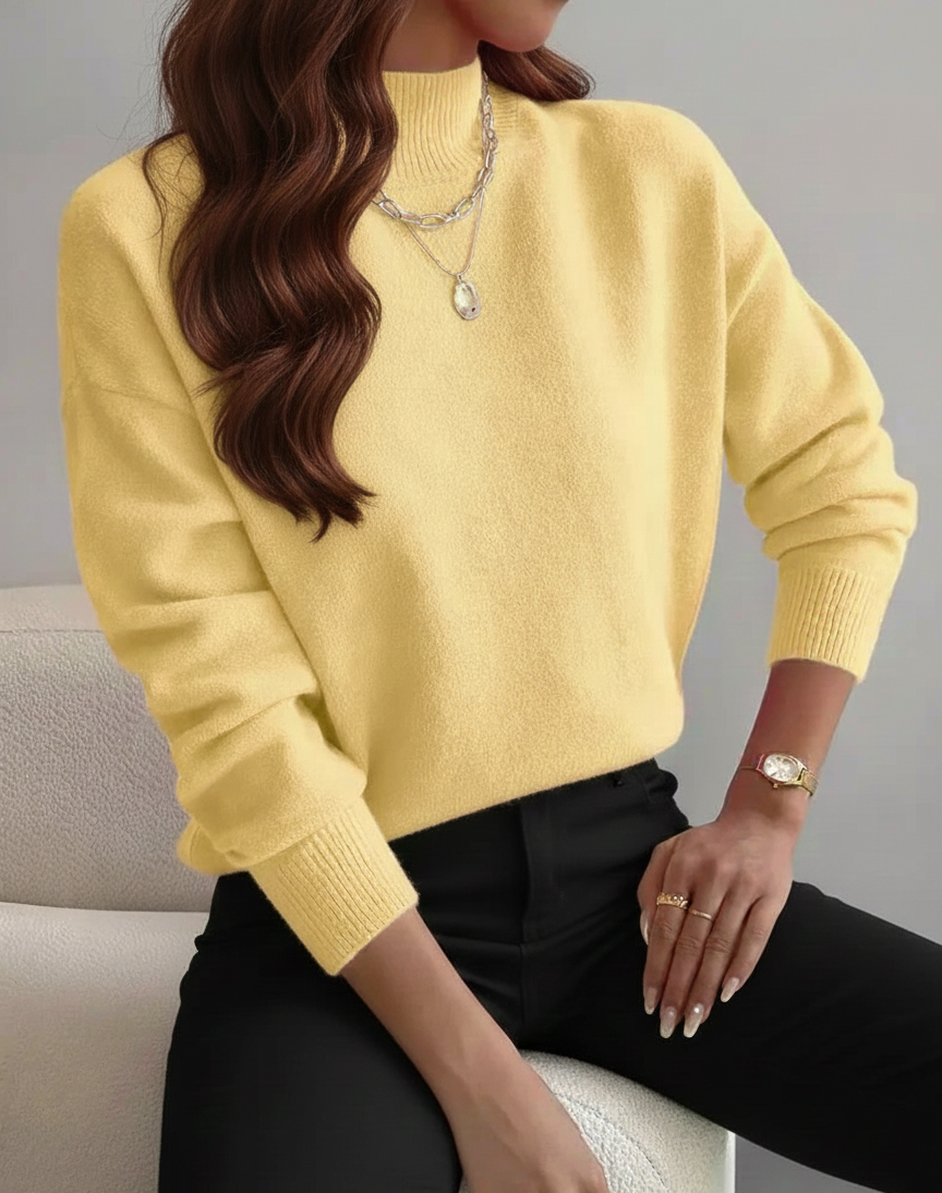 Noordzacht Gebreide Damestrui – Comfortabele trui met Kraag