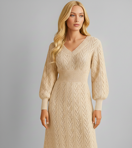 Lente-Zomer Gebreide Jurk “Marisa” voor Dames – Vrouwelijk & Comfortabel