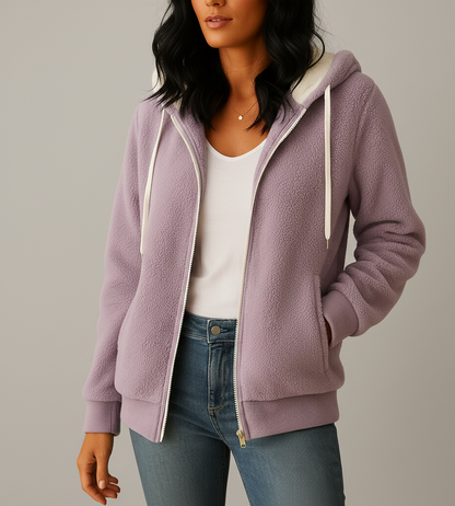 Veurig Lange Fleece Damesvest met Capuchon voor Extra Warmte