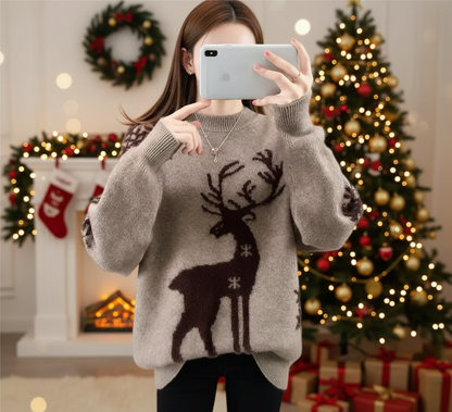 Warme Rendier Luxe-Kersttrui Dames Nordwinter Knit