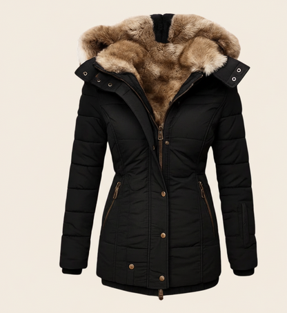 Warme Dames Winterjas NoorLuxe – Elegante jas met zachte bontvoering