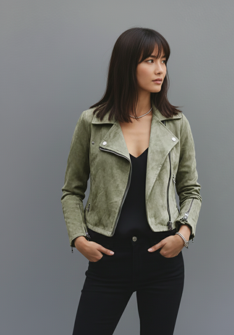 Livia Dames Bikerjas – Stoer, Chic & Veelzijdig