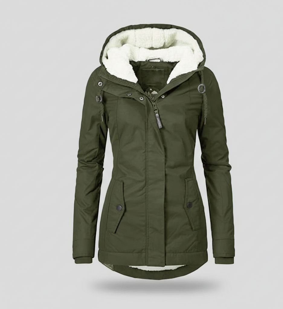 Nordica Dames Winterjas – Warme Fleecevoering en Capuchon