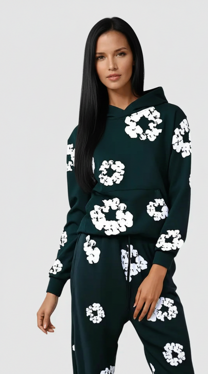 Bloemenmotief Trainingspak voor Dames met Comfortabele Pasvorm