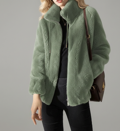 Noëlle Dames Fluwelen Winterjas met Hoge Kraag en Comfort