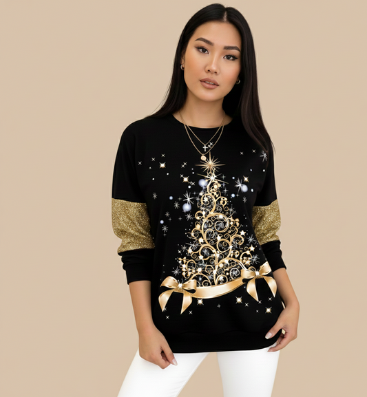 Vrolijke WinterGlow Kersttrui Dames | Zachte Warme Feesttrui