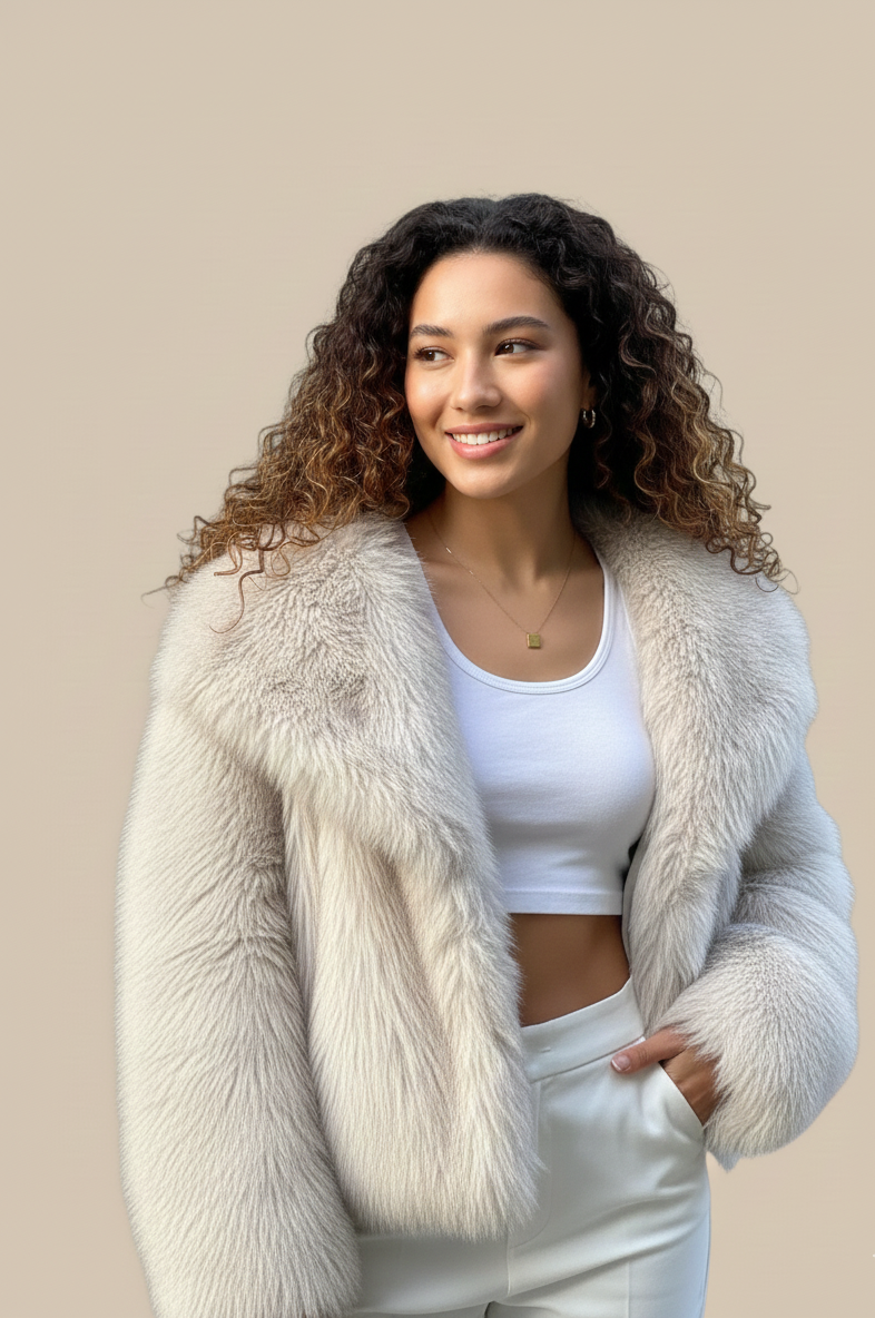 FluweelWarm Lange Faux Fur Damesjas voor Stijl en Comfort