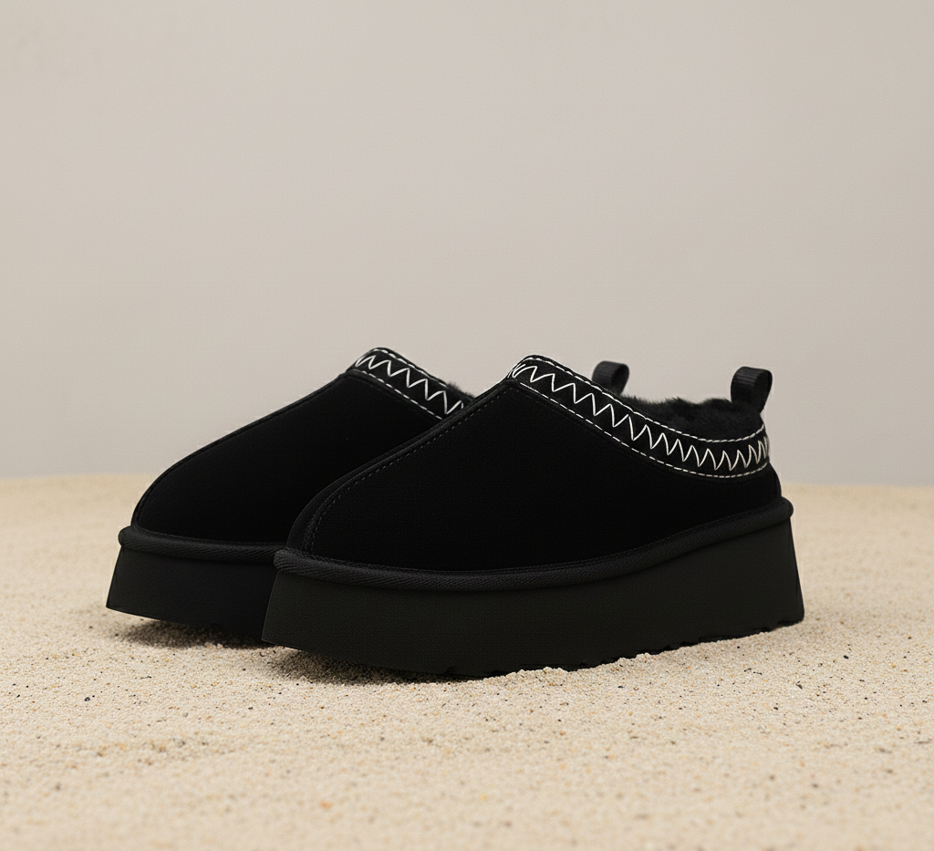 Pluche Platform Pantoffels Dames voor Binnen en Buiten