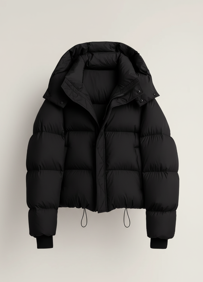 Korte Damesjas met Volumineuze Kraag voor Optimale Warmte