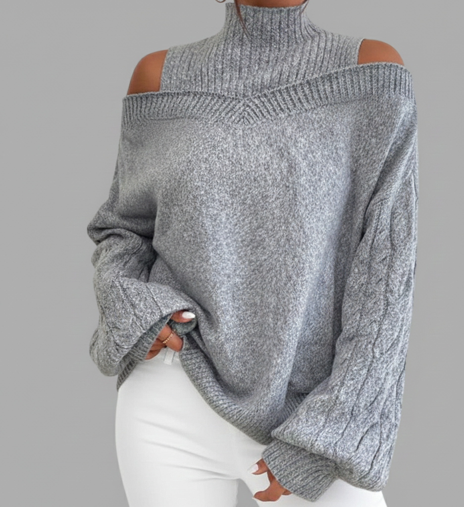 Noa Elegante Damestrui – Comfortabele Off-Shoulder Trui voor Herfst