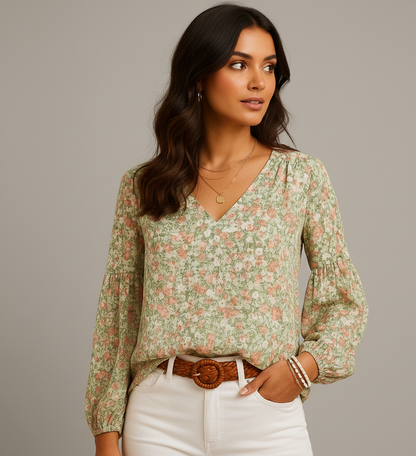 Elegante Damesblouse “Celestine” – Lange Mouwen & Flatterende Pasvorm