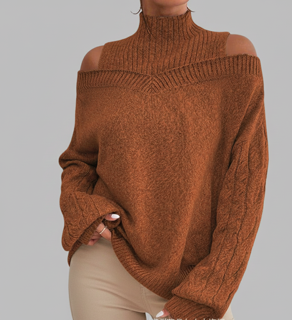 Noa Elegante Damestrui – Comfortabele Off-Shoulder Trui voor Herfst