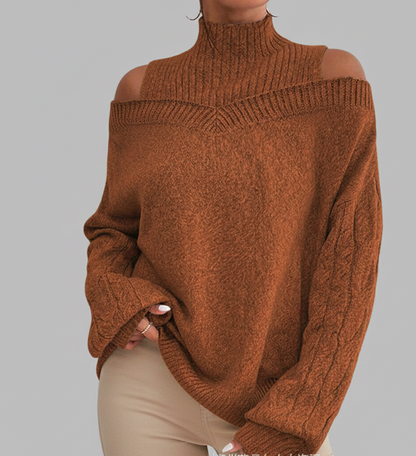 Noa Elegante Damestrui – Comfortabele Off-Shoulder Trui voor Herfst
