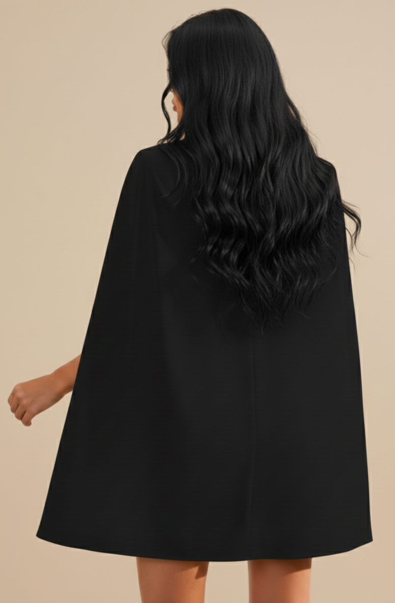 Goudaccent Cape Blazerjurk Dames – Elegante Statement Jurk