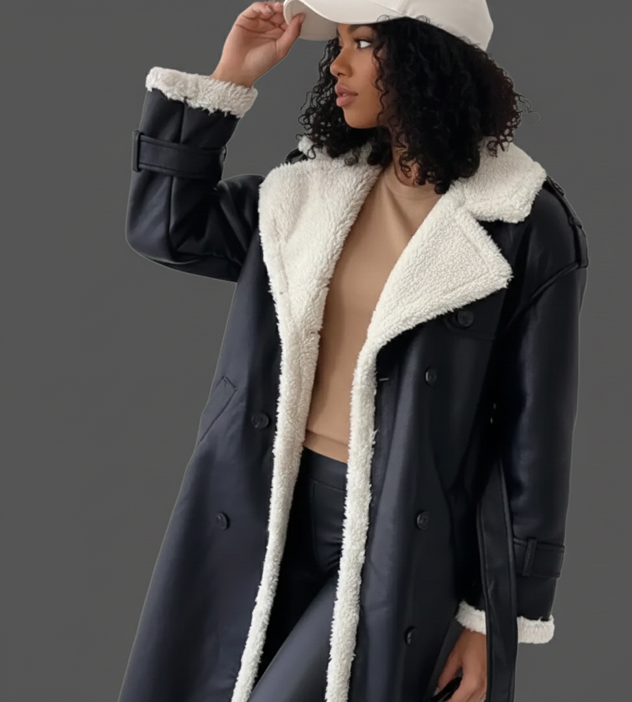 LunaSilhouet Lange Damesjas met Fleecevoering en Riem