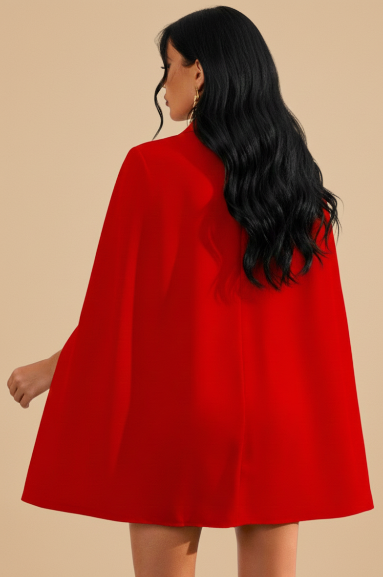 Goudaccent Cape Blazerjurk Dames – Elegante Statement Jurk