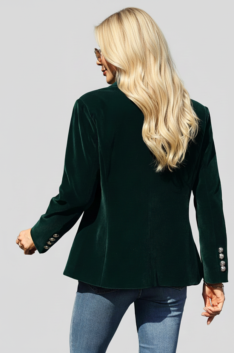 Elvara Fluwelen Damesblazer met Tijdloze Pasvorm