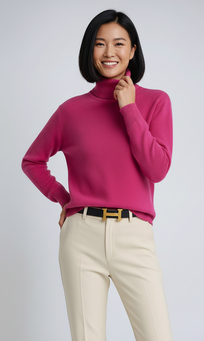 Warme KnitCol Damestrui met Hoge Hals – Zachte Gebreide Wintertrui