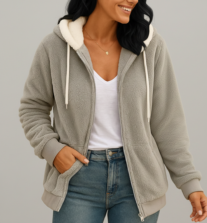 Veurig Lange Fleece Damesvest met Capuchon voor Extra Warmte