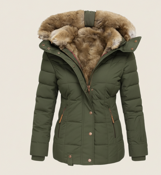 Warme Dames Winterjas NoorLuxe – Elegante jas met zachte bontvoering
