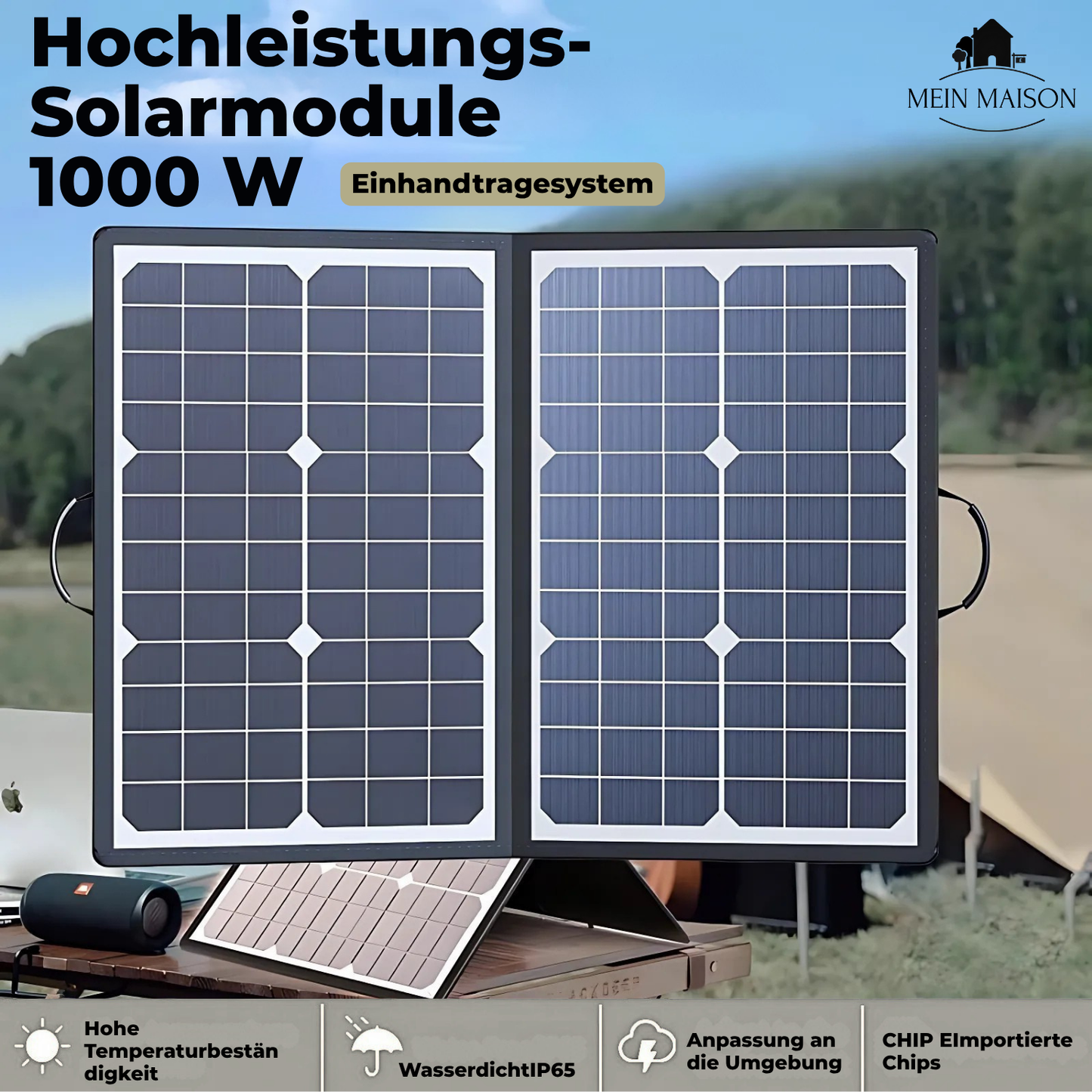 Opvouwbaar Zonnepaneel Zonnigo 1000W voor Camping en Reizen