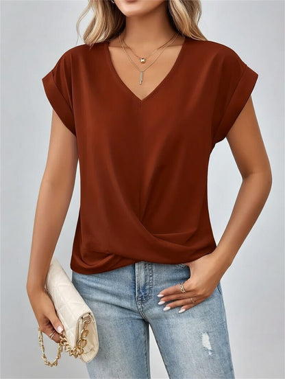 Zomerluxe V-Hals Blouse Dames Luchtig Elegant Comfort