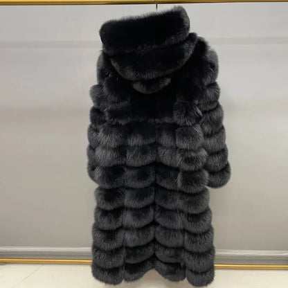 Dames Lange Winterjas met Capuchon – Gelaagd Design