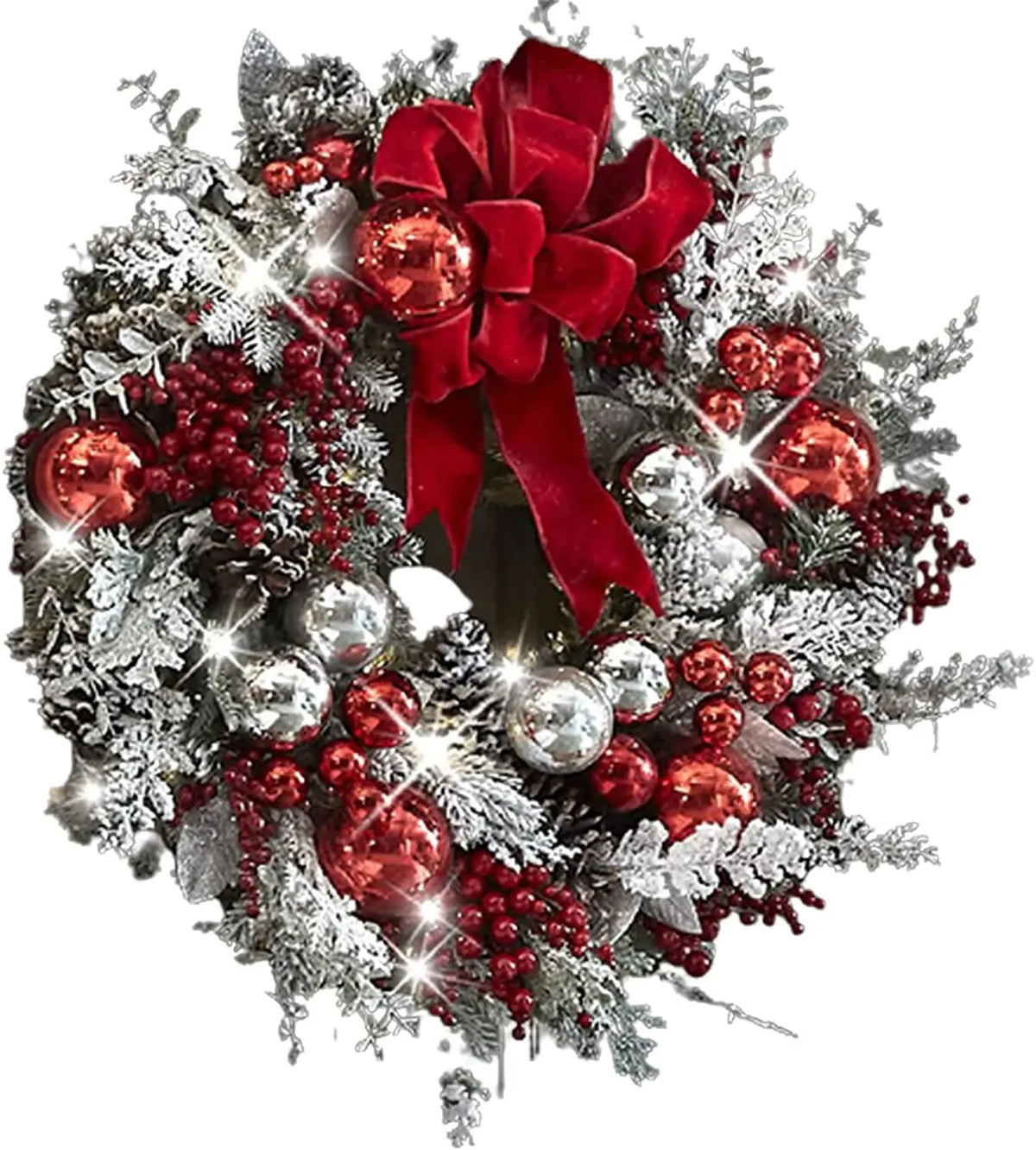 Winterweelde Kerstkrans en Slinger – Gevlokte PVC Kerstdecoratie