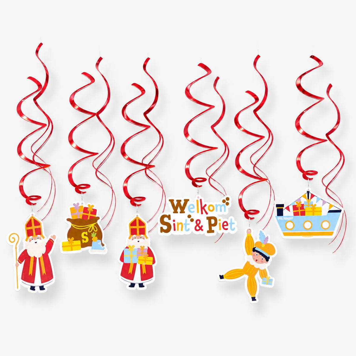 Sintenslinger – Sinterklaas Hangdecoratie met 12 Spiraalversieringen