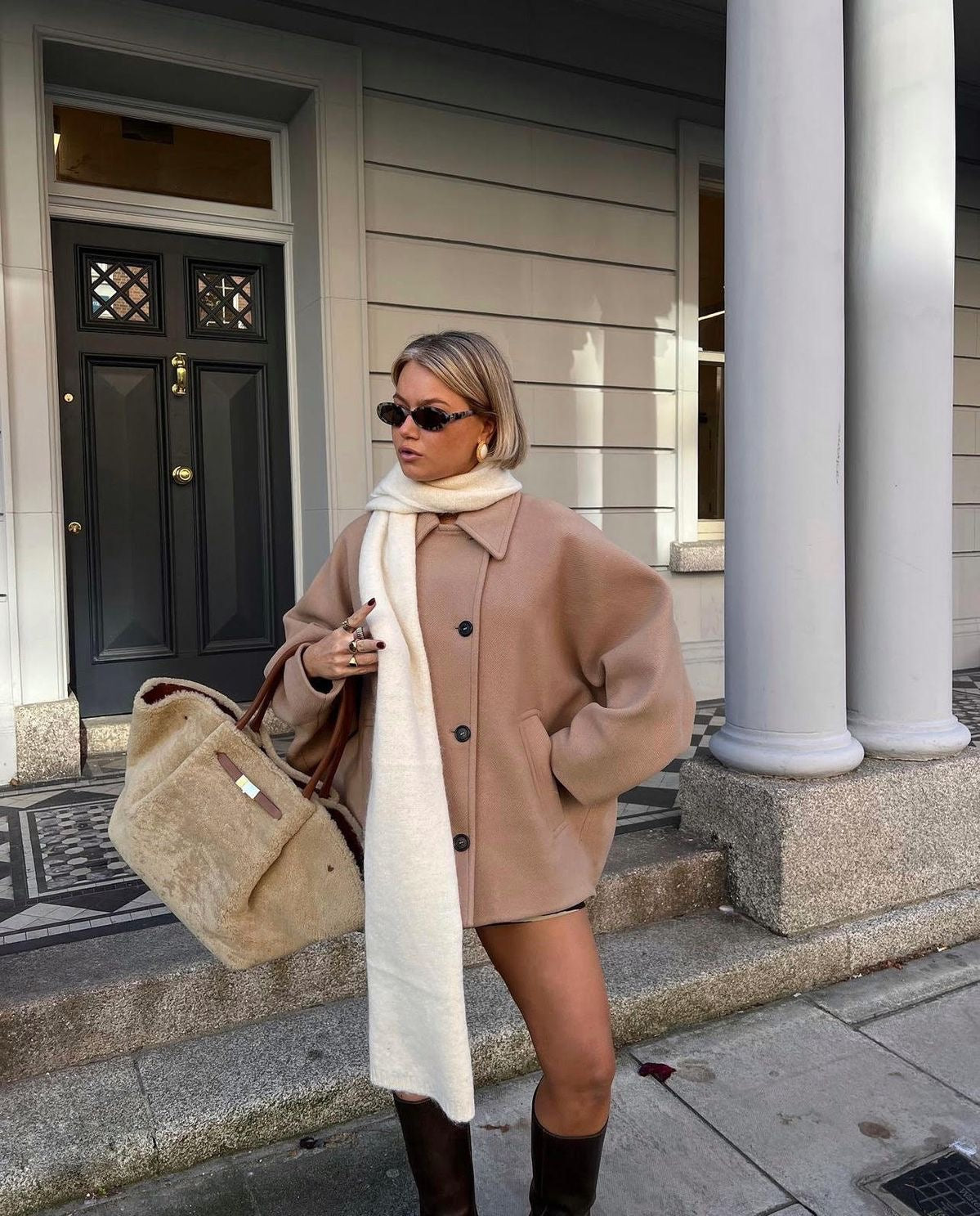 Lieke Dames Mantel – Oversized Double-Breasted Jas voor Herfst en Winter