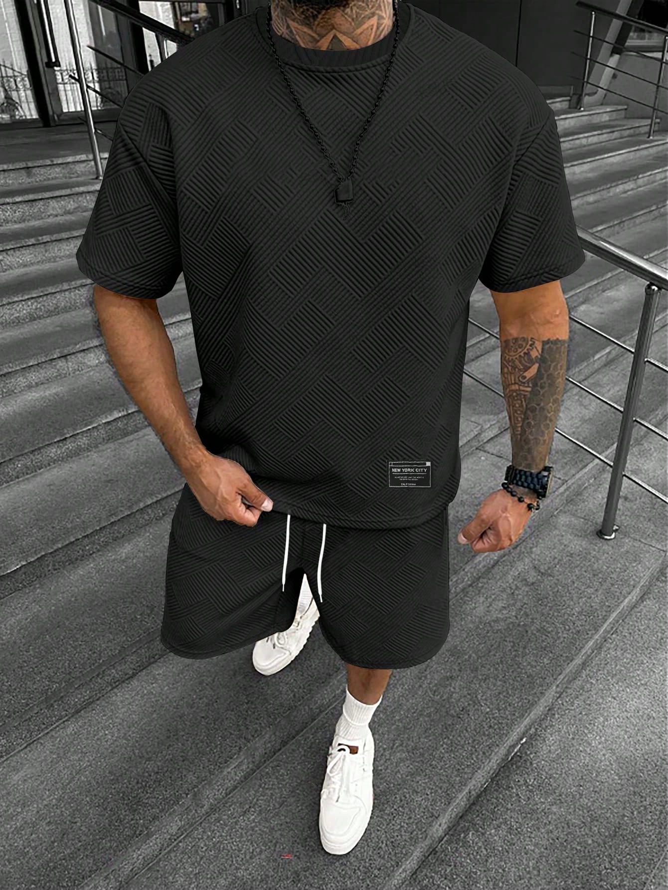 LuchtFit Heren Zomerset met Oversized T-Shirt en Sportieve Shorts