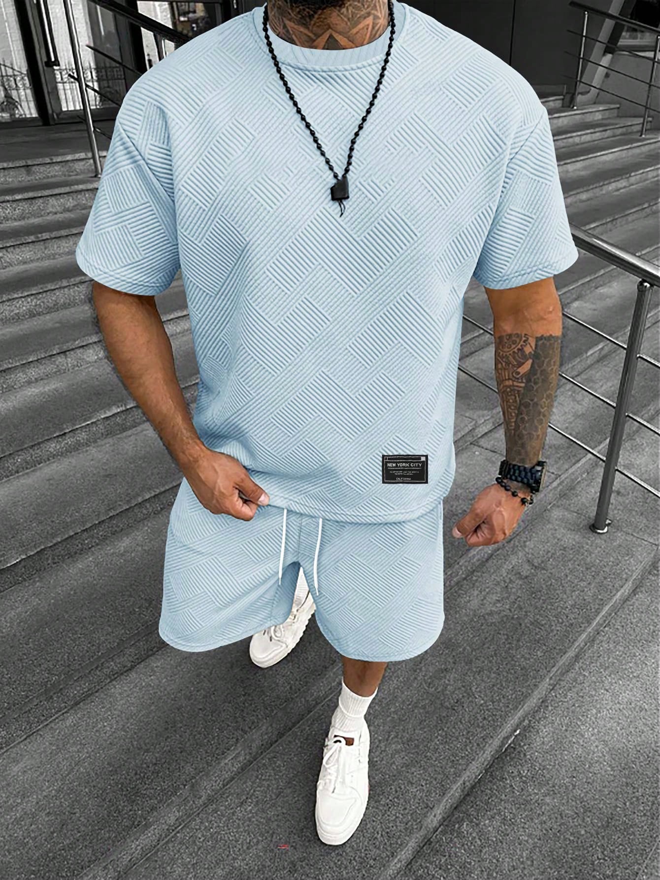 LuchtFit Heren Zomerset met Oversized T-Shirt en Sportieve Shorts